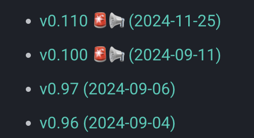 Example of a changelog entry