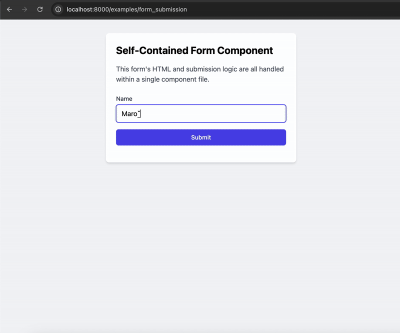 Form Submission example