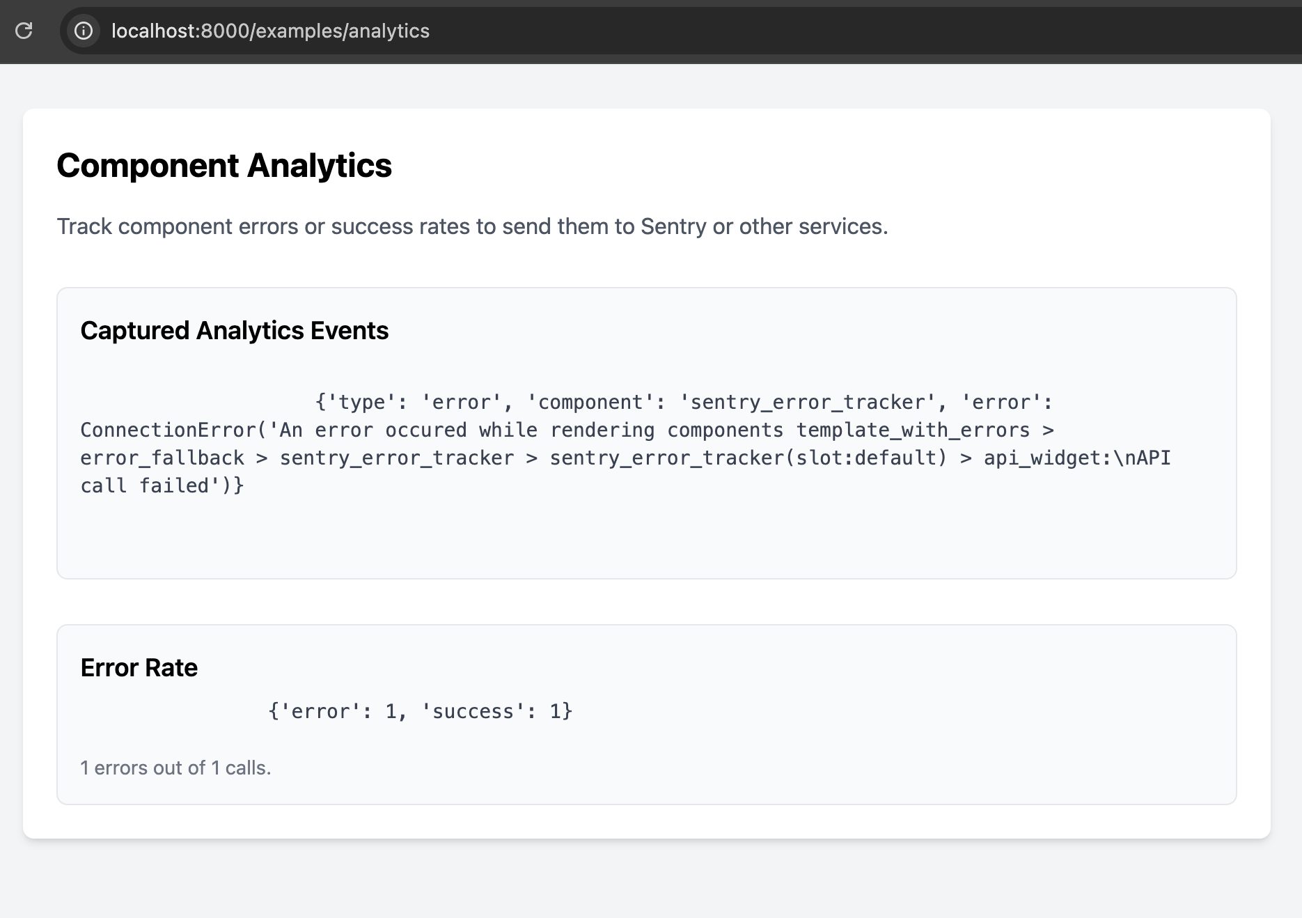 Analytics example