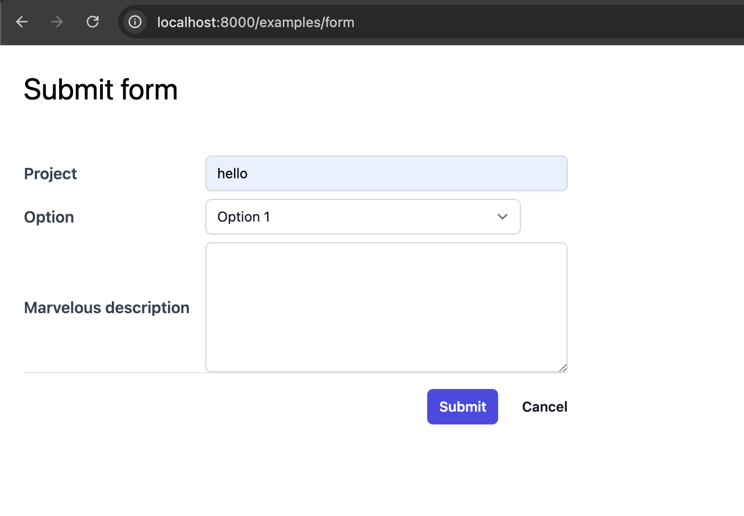 Form example