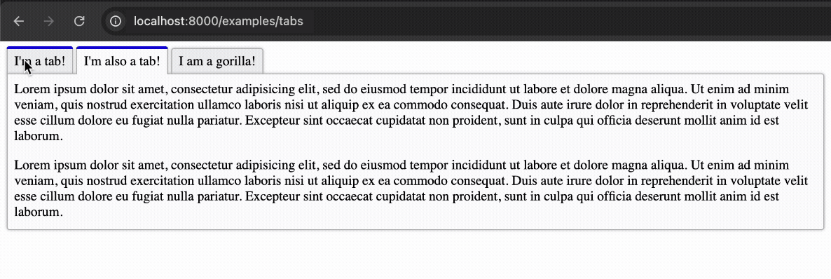 Tabs example